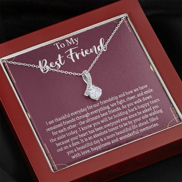 To My Bestie, We cheer And Smile For Each Other, Gift For Friend, BFF Gift, Friendship Gift, Friendship Necklace, Best Friend Gift, Alluring Beauty Necklace, Happy Wedding Day