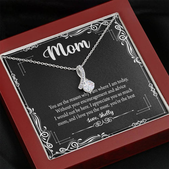 To My Mom, I Appreciate You So Much Mom, Necklace With Message Card, Customized Necklace, Silver Alluring Beauty Necklace, Gift Ideas For Mom, Happy Mother's Day