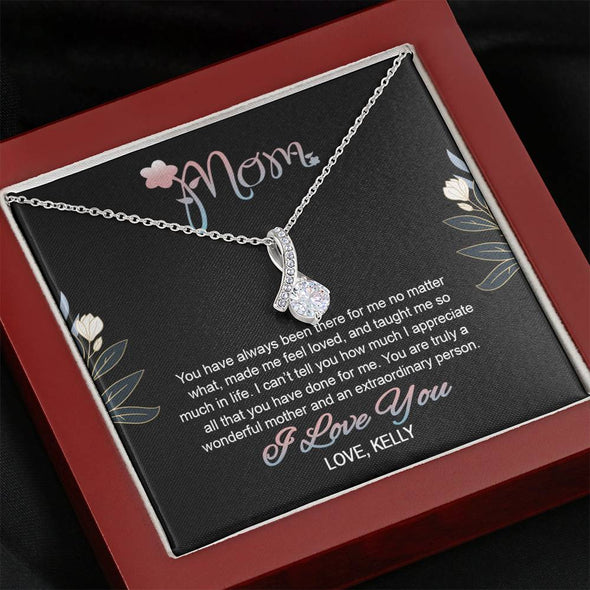 To My Mom, You Are Truly A Wonderful Person, Necklace With Message Card, Customized Necklace, Silver Alluring Beauty Necklace, Gift Ideas For Mom, Happy Mother's Day