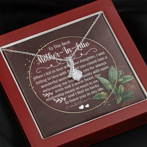 Dear Mom, I Feel So Lucky To Have You In My Life, Future Mother In Law Necklace With Message Card, Mother Day Necklace, Ideas For Her, Alluring Necklace, Birthday Gift