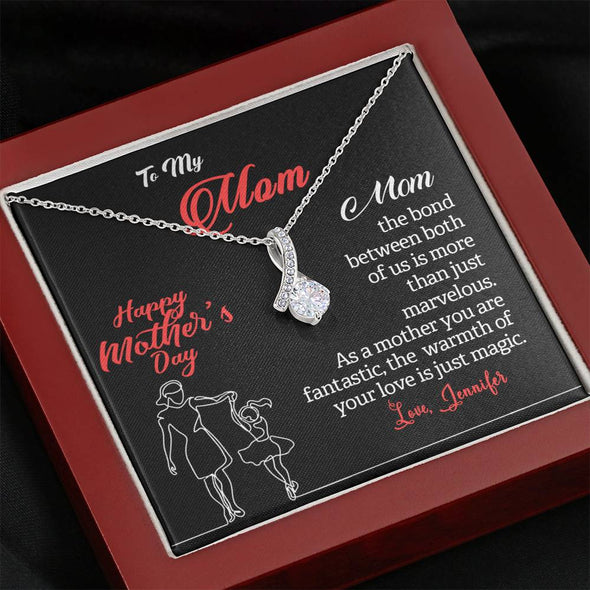 To My Mom, The Bond Between Both Of Us Is More Than Just Marvelous, Silver Alluring Beauty Necklace, Gift Ideas For Mom, Customized Necklace, Happy Mother's Day, Birthday