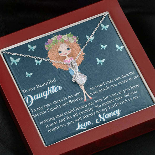 To My Daughter, Nothing That Could Lessen My Love For You, Customized Necklace, Custom Pendant, Silver Necklace With Message Card, Alluring Beauty Necklace