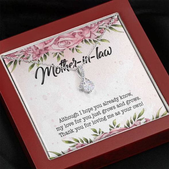 Dear Mom, Thank You For Loving Me As You Own, Future Mother In Law Necklace With Message Card, Mother Day Necklace, Ideas For Her, Alluring Necklace, Birthday Gift, Christmas Gift