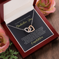To A Beautiful Girl, Interlocking Hearts Necklace With Your Heart Will Always Guide Your Soul Message Card, Convocation Day Gift For Her, Pendant For Her, Jewelry For Her