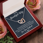 To My Beautiful Wife, Interlocking Hearts Necklace With I Stole Your Heart And You Stole Mine Message Card, Pendant For Her, Birthday, Anniversary, Gift For Her, Jewelry For Her