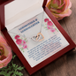 To My Godmother, Interlocking Hearts Necklace With Our Bond Will Never Cease To Grow Message Card, Mother's Day Gift, Pendant For Her, Birthday, Anniversary, Gift For Her, Jewelry For Her