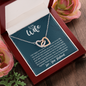 To My Wife, Interlocking Hearts Necklace With It Is A Gentle Love Full Of Understanding Message Card, Birthday, Anniversary, Gift For Her, Jewelry For Her, Pendant For Her