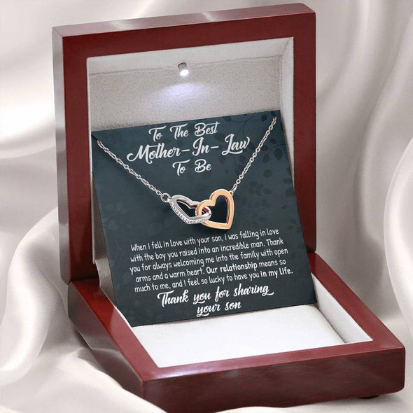 Mother In Law Necklace With Message Card, You Are Different Than My Mom, Mother Day Necklace, Heart Necklace, Birthday Gift, Christmas Gift, Mother in Law Jewelry
