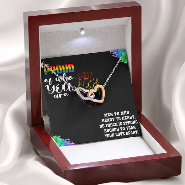 Love is Love Jewelry, Proud Of Who You Are, Necklace For LGBT Couples, Interlocking Hearts Necklace, Pride Necklace, Love Equality Jewelry, Pride Month Gift, Congratulations Gift