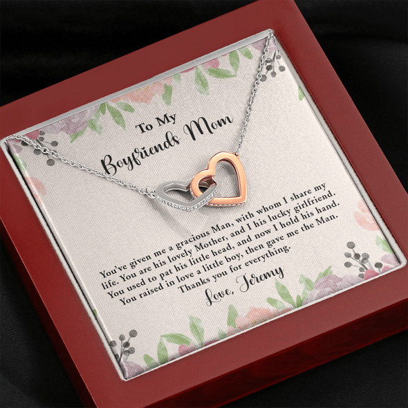 For Boyfriend's Mom, Interlocking Hearts Necklace, Mother's Day Gift For Her, Birthday Gift, Necklace For Her, Jewelry For Her, Precious Gift For Her, Christmas Gift