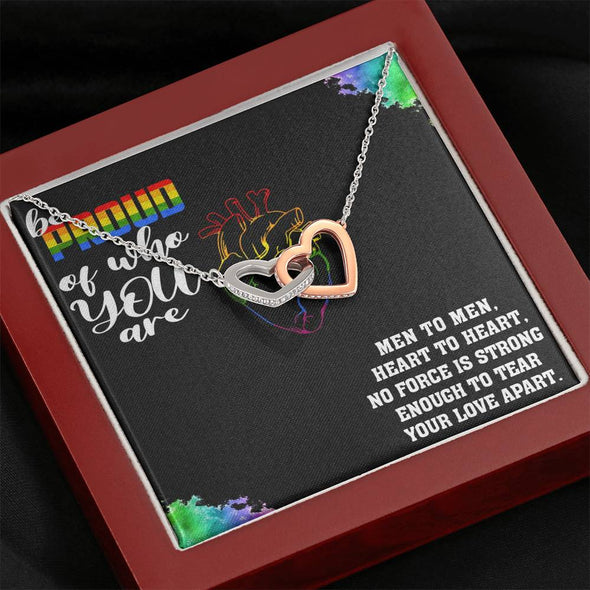 Love is Love Jewelry, Proud Of Who You Are, Necklace For LGBT Couples, Interlocking Hearts Necklace, Pride Necklace, Love Equality Jewelry, Pride Month Gift, Congratulations Gift