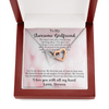 To My Awesome Girlfriend, Interlocking Hearts Necklace, Customized Pendant For Her, Birthday Gift, Christmas, Anniversary, Gift For Her, Valentine's Day, Jewelry For Her