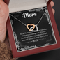 Mom, Interlocking Hearts Necklace With I Love You The Most You're The Best Message Card, Mother's Day Gift, Birthday, Anniversary, Pendant For Her, Jewelry For Her