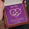 Dear Wife, Interlocking Hearts Necklace With I'm A Blessed Man Because My Valentine's Is My Wife Custom Message Card, Pendant For Her, Birthday, Anniversary, Jewelry For Her, Valentine's Day Gift