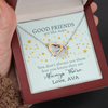 To My Good Friends, Interlocking Hearts Necklace With You Know They Are Always There Message Card, Birthday, Gift For Her, Necklace for Her, Jewelry For Her, Customized Message Card