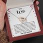 To My Wife, Interlocking Hearts Necklace With Thank You For Being My Dearest Wife Message Card, Jewelry For Her, Birthday Gift, Anniversary, Gift For Her, Pendant For Her