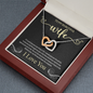 To My Beautiful Wife, Interlocking Hearts Necklace With I Would Give You The Ability To See Yourself Through My Eyes Message Card, Birthday, Gift For Her, Jewelry For Her, Pendant For Her