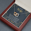 To My Beautiful Wife, Interlocking Hearts Necklace With I Love Who We Are Together Message Card, Pendant For Her, Jewelry For Her, Anniversary, Birthday, Gift For Her, Customized Message Card