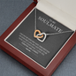 My Soulmate, Interlocking Hearts Necklace With Message Card, Pendant For Her, Birthday, Gift For Her, Jewelry For Her, Anniversary Gift, Flawless Necklace With Message Card