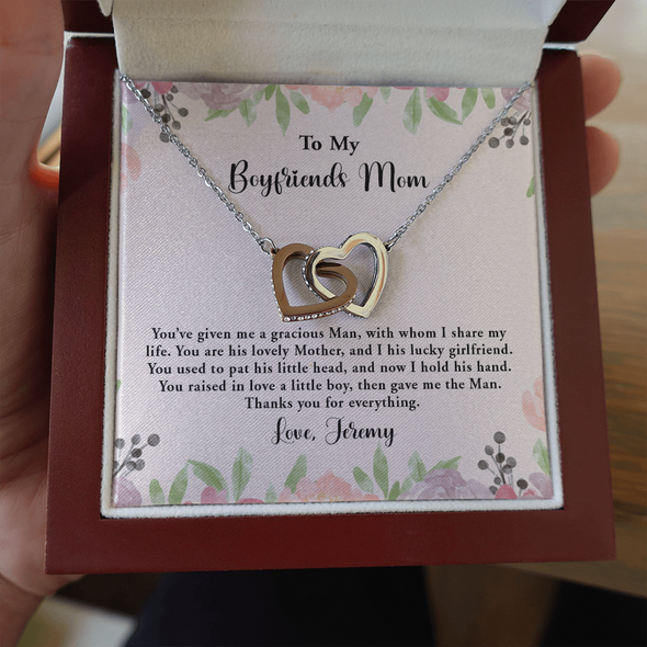 For Boyfriend's Mom, Interlocking Hearts Necklace, Mother's Day Gift For Her, Birthday Gift, Necklace For Her, Jewelry For Her, Precious Gift For Her, Christmas Gift
