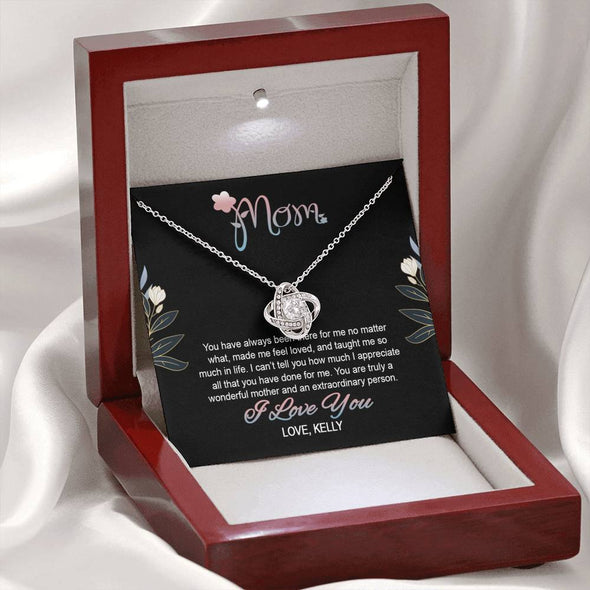 To My Mom, You Are Truly A Wonderful Mother, Customized Knot Pendant, Silver Necklace With Message Card, Gift Ideas For Mother/Daughter's, Happy Mother's Day