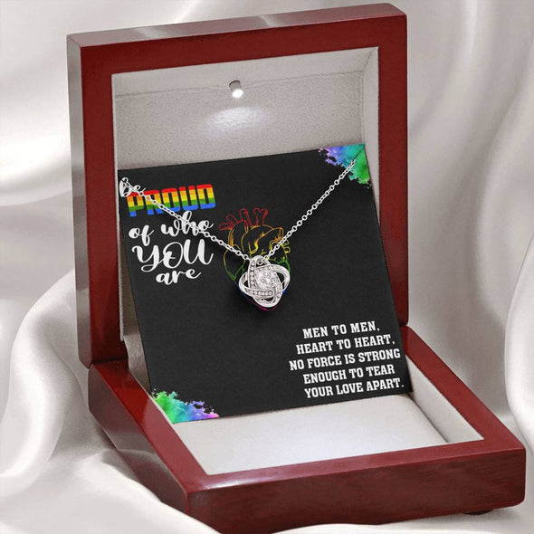 Gay pride jewelry, Proud Of Who You Are, Love is Love Jewelry, Necklace For LGBT Couples, Knot Necklace, Love Equality Jewelry, Pride Month Gift, Scripted Love Necklace