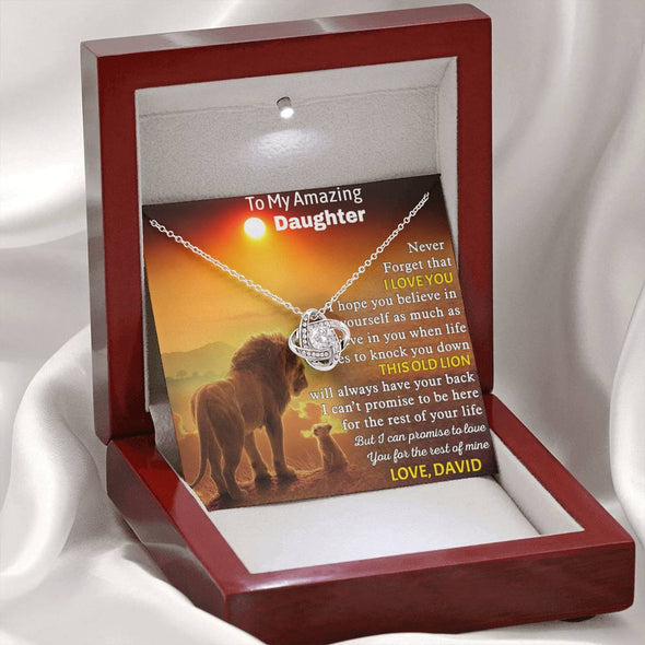 To My Daughter, Never Forget That I Love You, Necklace With Message Card, Knot Custom Necklace, Birthday Gift, Customize Necklace, Gift Ideas For Daughter