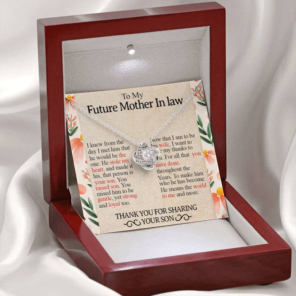 Future Mother In Law Necklace With Message Card, Mother Day Necklace, Ideas For Her, Knot Necklace, Birthday Gift, Mother in Law Gifts For Christmas, Mother in Law Jewelry