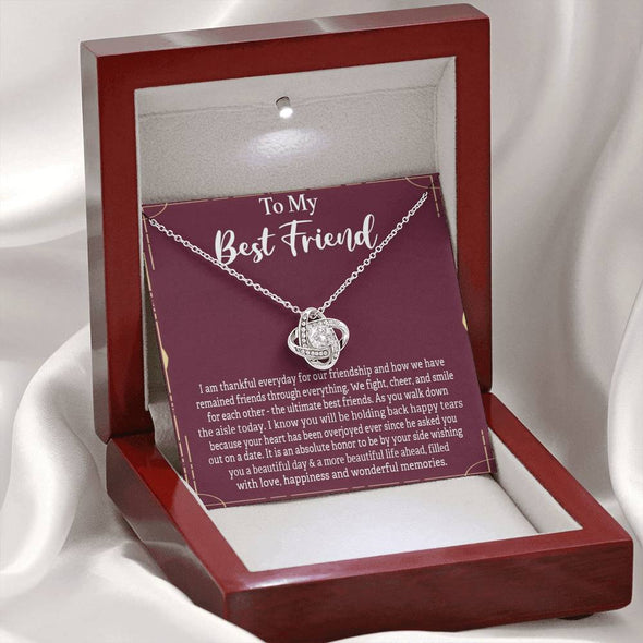 To My Bestie, We cheer And Smile For Each Other, Gift For Friend, BFF Gift, Friendship Gift, Friendship Necklace, Best Friend Gift, Knot Necklace, Happy Wedding Day