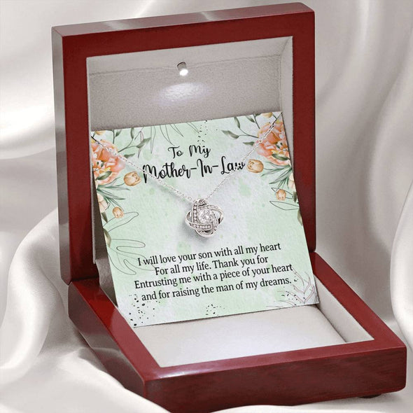 Dear Mom, I Love Your Son, Future Mother In Law Necklace With Message Card, Mother Day Necklace, Ideas For Her, Knot Necklace, Birthday Gift, Christmas Gift For Mom