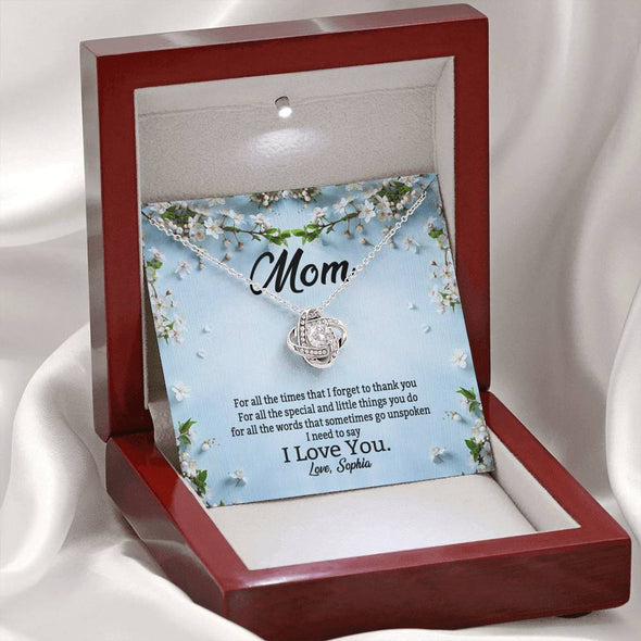 To My Mom, I Need To Say I Love You, Necklace With Message Card, Customized Necklace, Silver Knot Pendant, Gift Ideas For Mom, Happy Mother's Day