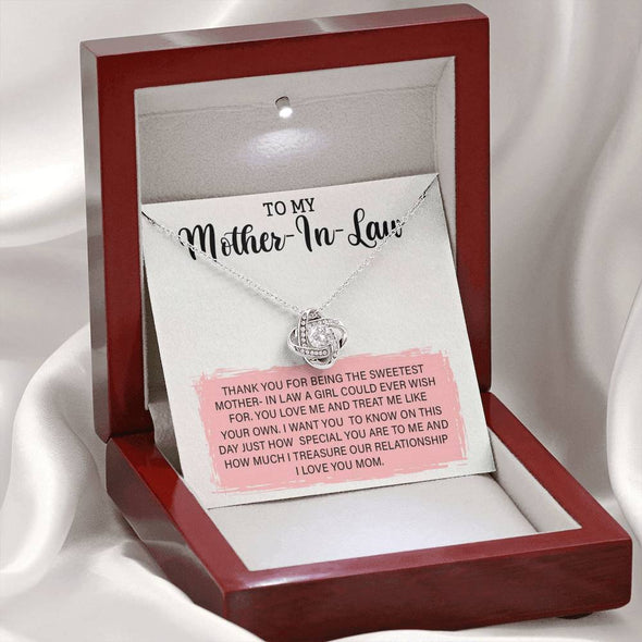 Future Mother In Law Necklace With Message Card, Mother Day Necklace, Ideas For Her, Knot Necklace, Birthday Gift, Mother in Law Gifts For Christmas, Mom I Love You