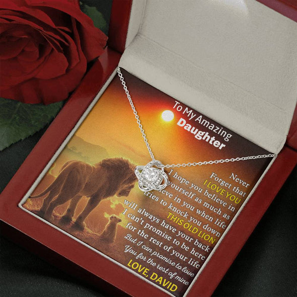 To My Daughter, Never Forget That I Love You, Necklace With Message Card, Knot Custom Necklace, Birthday Gift, Customize Necklace, Gift Ideas For Daughter