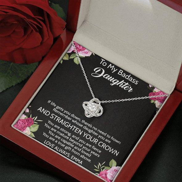 To My Daughter, You Are A True Gifts From Above, Necklace With Message Card, Birthday Gift, Gift Ideas For Daughter, Happy Daughter's Day, Knot Necklace, Birthday