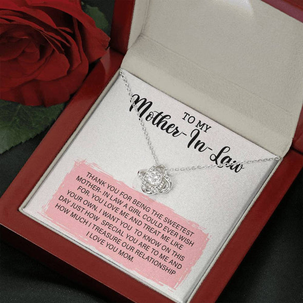 Future Mother In Law Necklace With Message Card, Mother Day Necklace, Ideas For Her, Knot Necklace, Birthday Gift, Mother in Law Gifts For Christmas, Mom I Love You