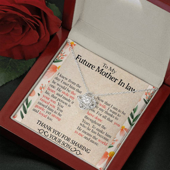 Future Mother In Law Necklace With Message Card, Mother Day Necklace, Ideas For Her, Knot Necklace, Birthday Gift, Mother in Law Gifts For Christmas, Mother in Law Jewelry