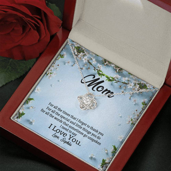 To My Mom, I Need To Say I Love You, Necklace With Message Card, Customized Necklace, Silver Knot Pendant, Gift Ideas For Mom, Happy Mother's Day