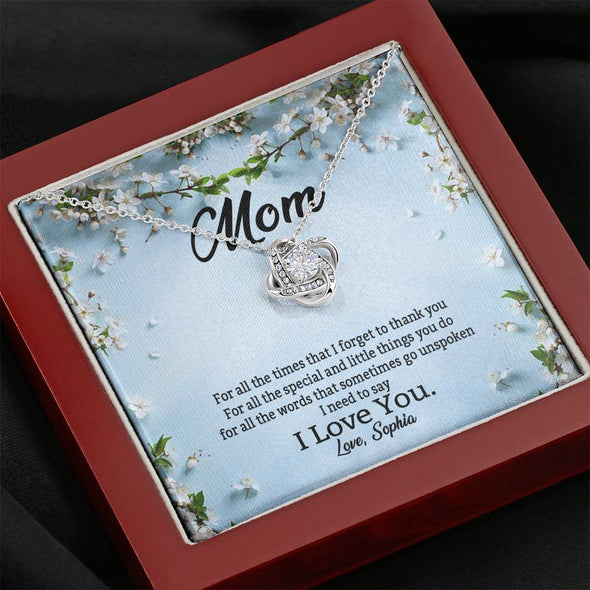 To My Mom, I Need To Say I Love You, Necklace With Message Card, Customized Necklace, Silver Knot Pendant, Gift Ideas For Mom, Happy Mother's Day