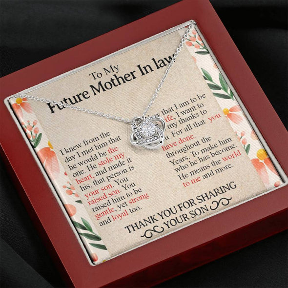 Future Mother In Law Necklace With Message Card, Mother Day Necklace, Ideas For Her, Knot Necklace, Birthday Gift, Mother in Law Gifts For Christmas, Mother in Law Jewelry