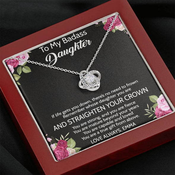 To My Daughter, You Are A True Gifts From Above, Necklace With Message Card, Birthday Gift, Gift Ideas For Daughter, Happy Daughter's Day, Knot Necklace, Birthday