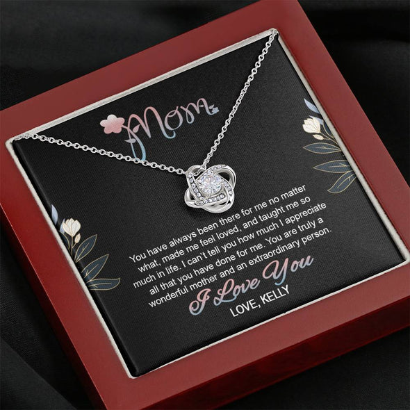 To My Mom, You Are Truly A Wonderful Mother, Customized Knot Pendant, Silver Necklace With Message Card, Gift Ideas For Mother/Daughter's, Happy Mother's Day