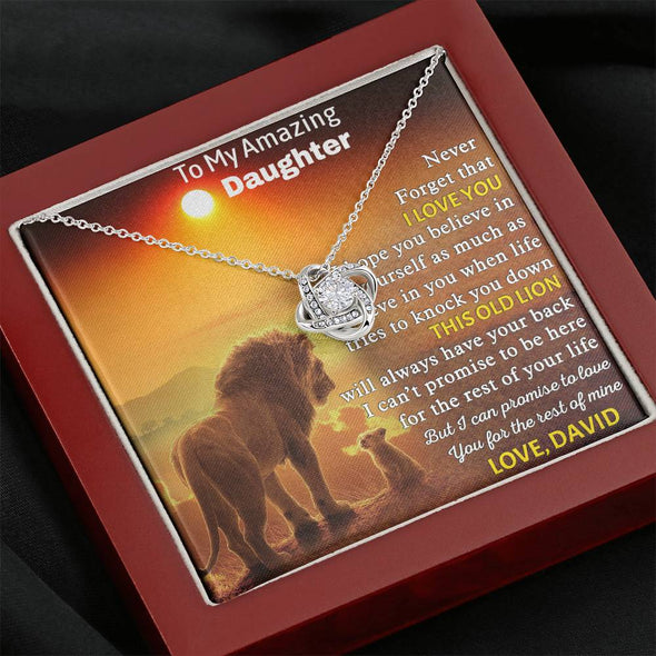 To My Daughter, Never Forget That I Love You, Necklace With Message Card, Knot Custom Necklace, Birthday Gift, Customize Necklace, Gift Ideas For Daughter