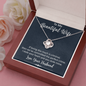 To My Beautiful Wife, Love Knot Necklace With I Stole Your Heart And You Stole Mine Message Card, Pendant For Her, Birthday, Anniversary, Gift For Her, Jewelry For Her