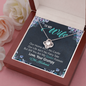 To My Wife, Love Knot Necklace With You Are My Queen Forever Message Card, Jewelry For Her, Anniversary, Birthday, Gift For Her, Pendant For Her