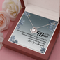 To My Mom, Love Knot Necklace With Thank You For Being The Loving And Caring Mom Message Card, Pendant For Her, Mother's Day Gift, Birthday, Anniversary, Gift For Her, Jewelry For Her