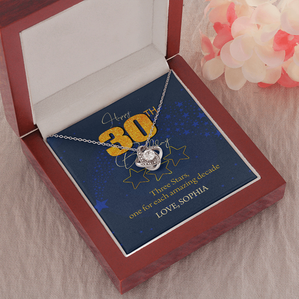 Customized Birthday Name & Age, Love Knot Necklace, Gift For Mom/Wife/Girlfriend/Sister, Best Birthday Gift For Her, Necklace For Her, Precious Gift For Her, Jewelry For Her