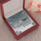 To My Mom, Love Knot Necklace With Thank You For Being The Loving And Caring Mom Message Card, Pendant For Her, Mother's Day Gift, Birthday, Anniversary, Gift For Her, Jewelry For Her