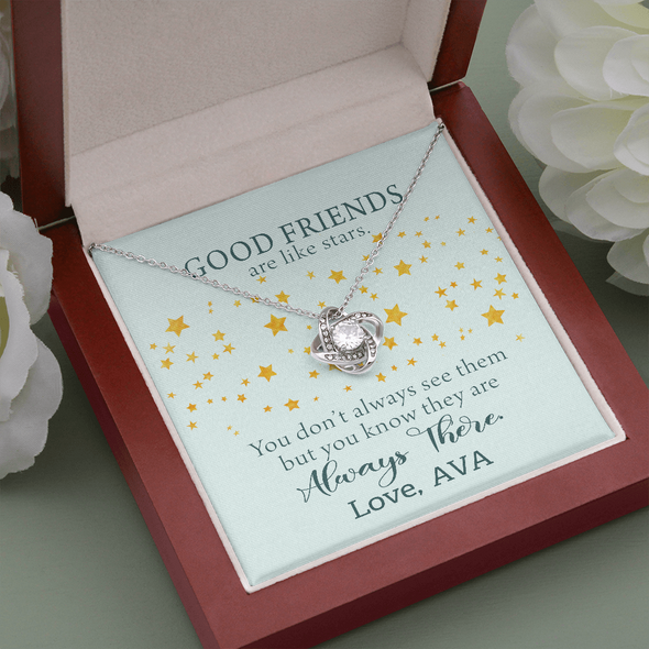 To My Good Friends, Love Knot Necklace With You Know They Are Always There Message Card, Birthday, Gift For Her, Necklace for Her, Jewelry For Her, Customized Message Card