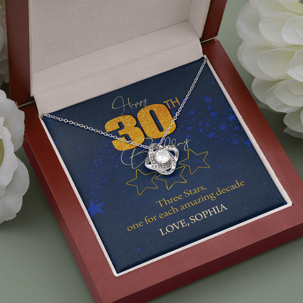 Customized Birthday Name & Age, Love Knot Necklace, Gift For Mom/Wife/Girlfriend/Sister, Best Birthday Gift For Her, Necklace For Her, Precious Gift For Her, Jewelry For Her