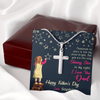 To My Dad, Artisan Crafted Cross Necklace With Customized Message Card, Jewelry For Him, Gift For Dad, Father's Day Gift For Him, Artisan-Crafted Stainless Steel Cross Necklace